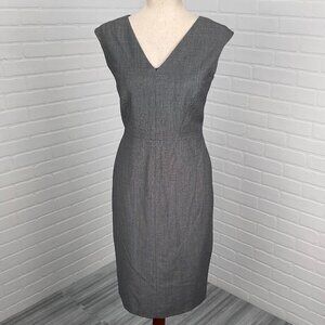 Brooks Brothers Dress Women 2 Black White‎ Birdseye Explorer Sheath Lined Wool